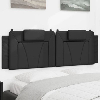 vidaXL Pernă pentru tăblie pat, negru, 160 cm, piele artificială foto