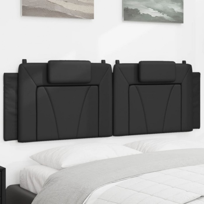 vidaXL Pernă pentru tăblie pat, negru, 160 cm, piele artificială