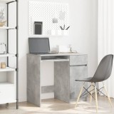 Birou vidaXL Gri Beton 86x49x76 cm Lemn Prelucrat cu Sertar si Raft