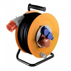 Tambur cablu priza 230v, 400v trifazic, 25m, h07rn-f 5g2,5 mm2 ip44 home foto