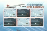 Guyana 2007 - Aviatie , Concorde ,Bloc 3 serii , dantelate , MNH.Mi. 7961-7963 Kb