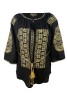 Bluza tip ie dama RBIB, marime S, negru/auriu antichizat