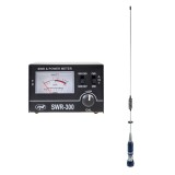 Antena CB PNI ML75 pliabila 75 cm, 300W, cu reflectometru SWR-300