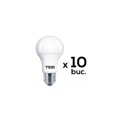 Bec LED E27 230V 12W 6400K A60 1100lm VALUE 10 buc la folie TED000491 foto