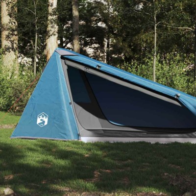 Gossi cort de camping tunel pentru 1 persoana, albastru, impermeabil foto