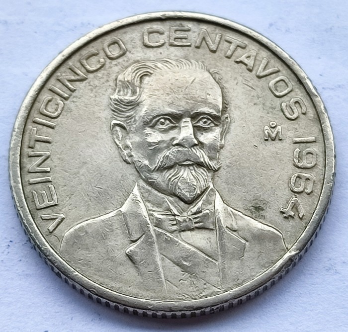 276. Moneda Mexic 25 centavos 1964