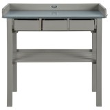 Esschert Design Banc de lucru pentru grădină, gri, CF29G