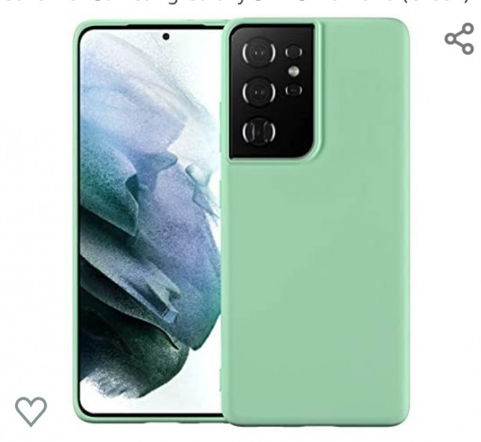 Huse silicon antisoc cu microfibra interior pentru Samsung S21Ultra Verde