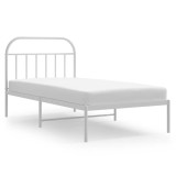 Cumpara ieftin Cadru de pat din metal cu tablie, alb, 107x203 cm