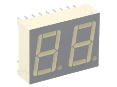 Afișaj LED 7 segmente 14mm 0,56 Nr.car: 2 verde 2&divide;10,5mcd