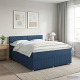 Cumpara ieftin Pat boxspring cu saltea albastru 180 x 200 cm Tesatura