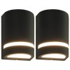 VidaXL Lămpi de perete pentru exterior 2 buc. negru 35 W semirotund 45648