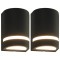 vidaXL Lămpi de perete pentru exterior 2 buc. negru 35 W semirotund 45648