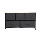 Comoda 5 sertare Textile 100x29x55cm Grunberg TB71 Gri