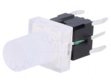 Comutator tastatură SPST-NO 0,05A/12VDC cu LED THT 1,56N