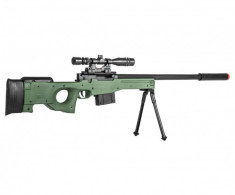 CELEBRA PUSCA SNIPER L96 AWP POLICE,EDITIE VERDE,CALIBRU 6MM+500 BILE,LASER.NOUA foto