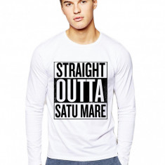 Bluza barbati alba - Straight Outta Satu Mare - XL