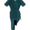 Costum Medical Pe Stil, Tip Kimono Turcoaz inchis cu Elastan, Model Daria - 3XL, 4XL