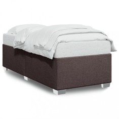 vidaXL Cadru de pat fără saltea, maro &icirc;nchis, 100x200 cm, textil