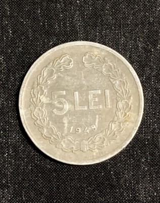 Moneda 5 lei 1948 RPR foto