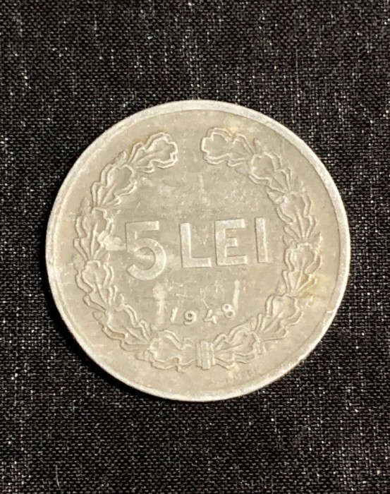 Moneda 5 lei 1948 RPR