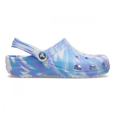 Saboți Crocs Classic Marbled Clog Multicolor - White/Oxygen foto