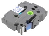 Bandă Albă 18mm x 8m cu Caracter Albastru