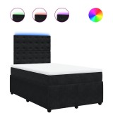 Cumpara ieftin Pat box spring cu saltea, negru, 120x190 cm, catifea