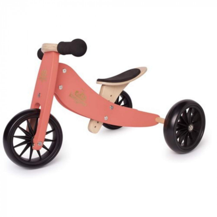 Tricicleta fara pedale transformabila Tiny Tot Coral, +12 luni &ndash; Kinderfeets for Your BabyKids