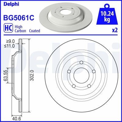 DELPHI BG5061C Disc frana foto