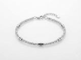 Cumpara ieftin Bratara din Argint 925 cu Margele Diamantate si Inele Cilindrice Lucioase, 18+3 cm, 8.75g