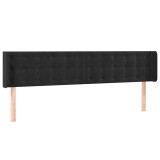 Cumpara ieftin Tablie de pat cu aripioare negru 183x16x78/88 cm catifea