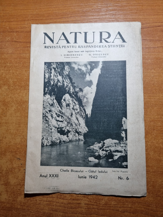 natura iunie 1942-art. grumazesti neamt,educatia stiintifica,cheile bicazului