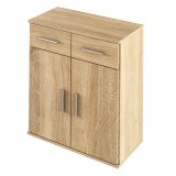 Cumpara ieftin Comoda 2 usi 2 sertare mdf natur stejar sonoma Resita 70.6x35x79.5 cm