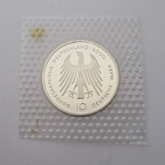 Germania-10 Deutsche Mark 2000j -Argint 925-Aachen Dom 15,50g