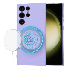 Husa silicon Samsung Galaxy S23 Ultra Techsuit SoftFlex MagSafe, violet foto