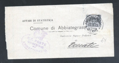 Italy 1929 Postal History Rare Cover Milan to Trecate D.507 foto