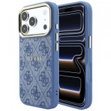 Husa MagSafe pentru Apple iPhone 18 Pro Max / 17 Pro Max, Guess, 4G Embossed Classic, Albastra