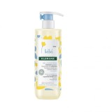 Gel de curățare delicat Klorane Bebe, 500ml, cu pompă. Gel de duș bebeluși cu gălbenele calmante, hidratant. Hraneste si ingrijeste pielea.