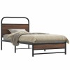 VidaXL Cadru pat fără saltea stejar maro,107x203 cm, lemn prelucrat 4100478