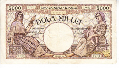 B12 - Bancnota Romania - 2000 lei emisiune noiembrie 1941 foto