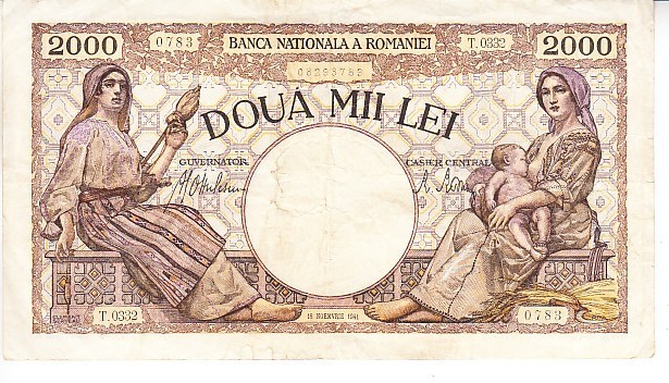 B12 - Bancnota Romania - 2000 lei emisiune noiembrie 1941