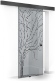 Usa culisanta Boss &reg; Black, model Tree negru, 80x215 cm, sticla 8 mm gri securizata, glisanta in ambele directii