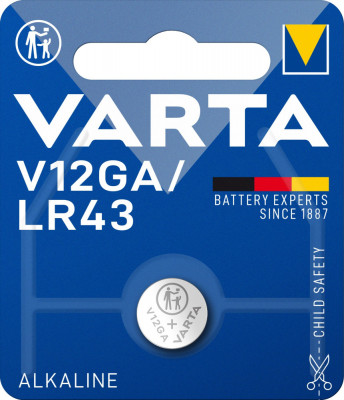 Baterie buton alcalina, 1.5V, 80mAh, V12GA Varta foto