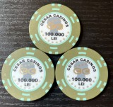 Set 3 Jetoane Casino Vintage Cesar Casinos București Anii 90 Piese Rare de Colecție