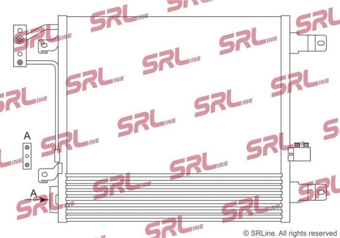 Condensator climatizare AC Jeep Wrangler 18, motor: 2.8 CRD, 3.8 V6, Condensator cu racitor ulei integrat in cutie viteze, 510x450x16, SRLine, miez