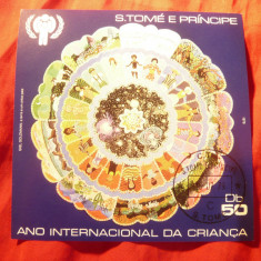 Bloc Sao Tome e Principe 1979 - Anul International al Copilului ,stampilat