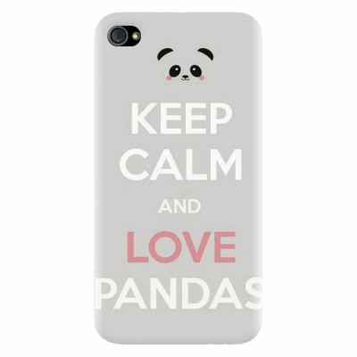 Husa silicon pentru Apple Iphone 4 / 4S, Panda Phone foto