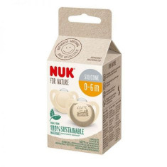 Suzeta Nuk for Nature Silicon M1, 0-6 luni, Set 2 Bucati, Crem