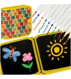 Tabla tip caiet de schite cu 12 markere, model ursulet